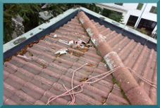 Reinigung des Daches und Austausch defekter Dachziegel